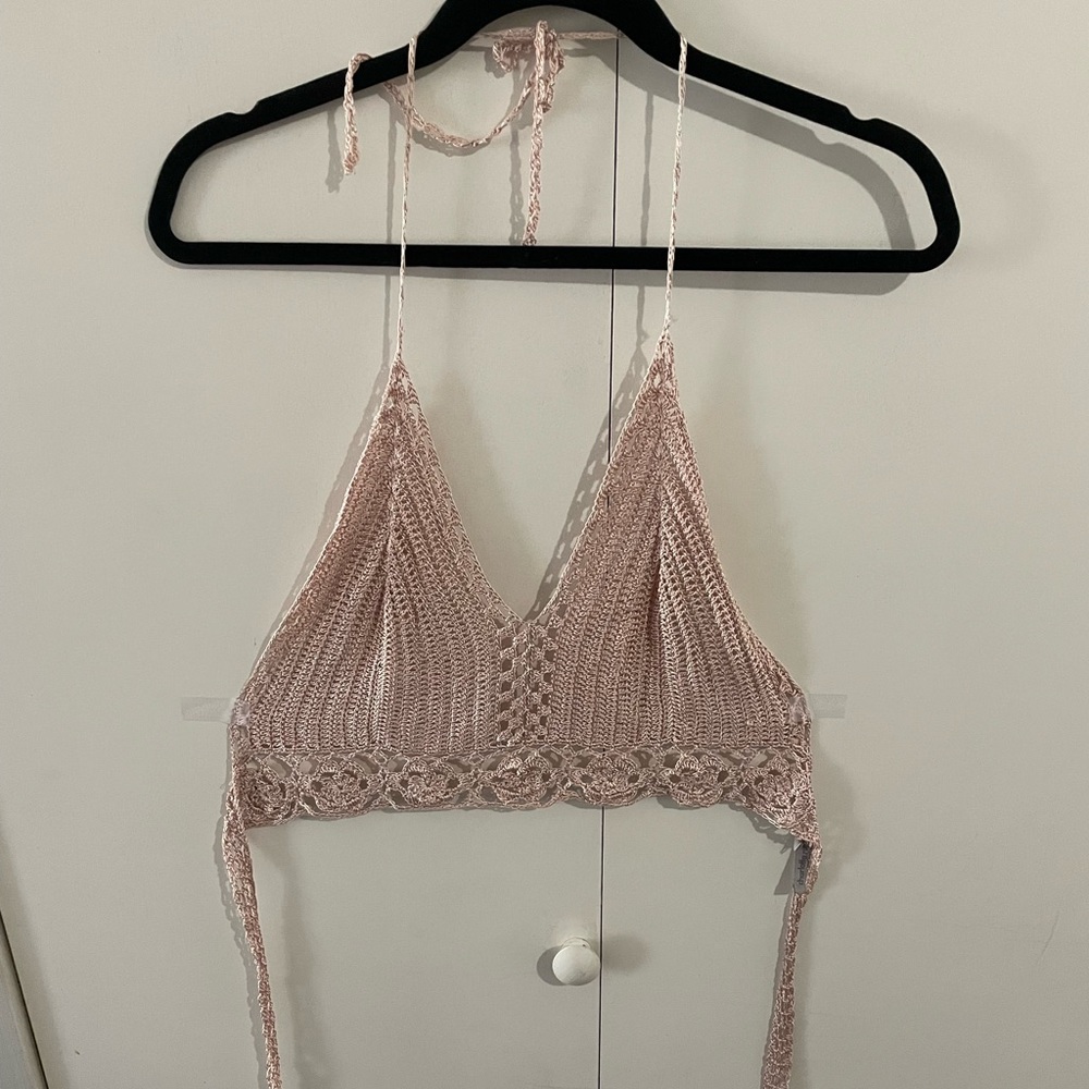 Crochet, halter crop top